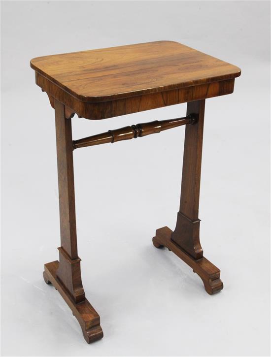 A William IV rosewood side table, W.1ft 6in.